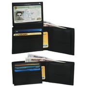 Leatherboss Genuine Leather Men's Leather Bifold Wallet with Coin Pocket