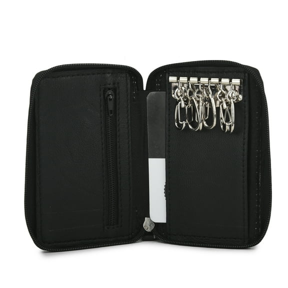 Leatherboss Genuine Leather all around Zipper Key Chain Wallet