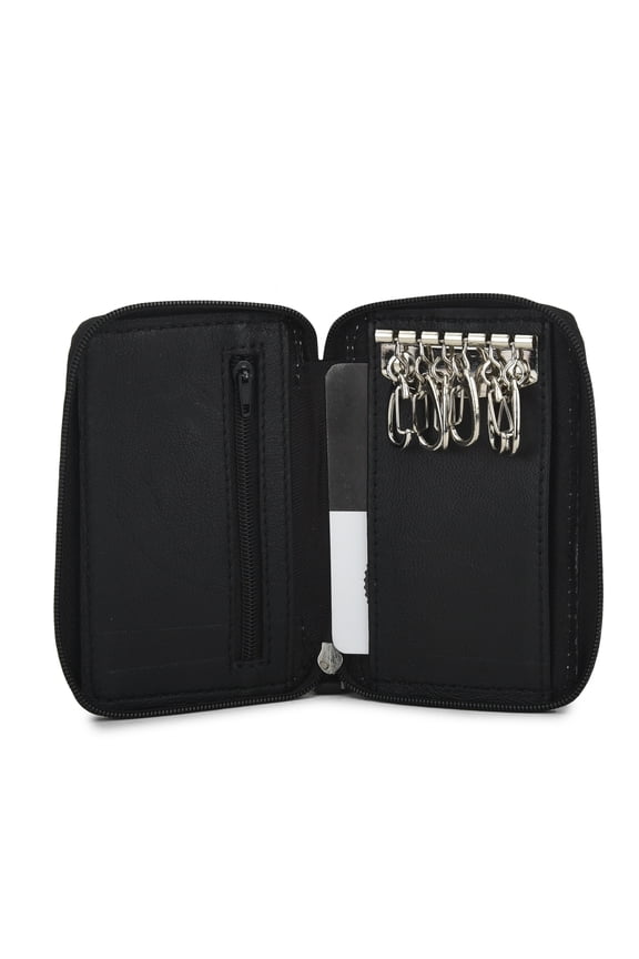 Genuine Leather all around Zipper Key Chain Wallet