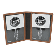 Leatherboss Leather Credit Card Double ID Window Mini Slim Bifold Wallet