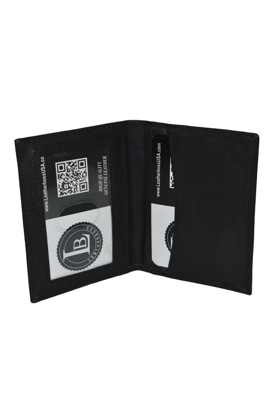 Slim Genuine Leather Credit Card & ID Holder Wallet Black