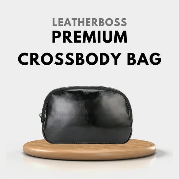 Leatherboss Trendy Adjustable strap PU Leather Zipper Crossbody Bag for Women