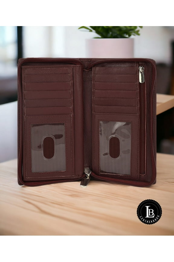 Wallets for Women RFID Blocking Ultra Slim Real Leather Credit Card Holder Clutch