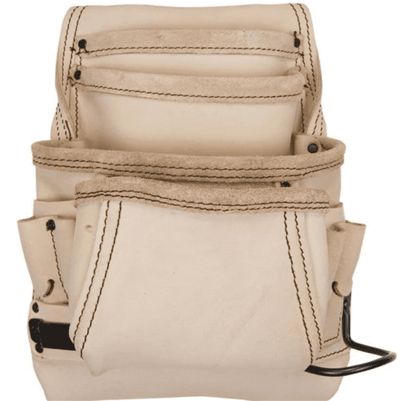 Leathercraft Carpenter's Nail and Tool Bag Reversed Top Grain, 10 Pocket