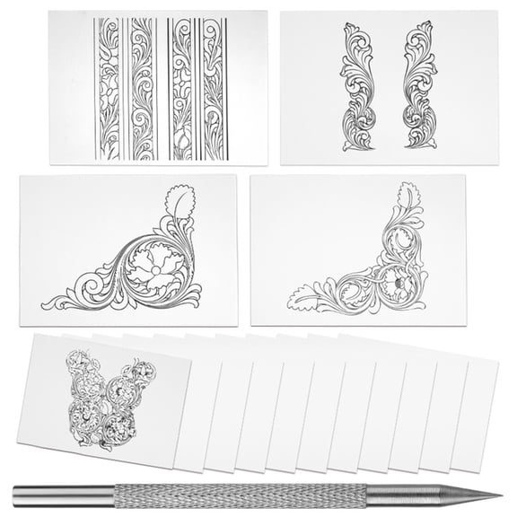 Leathercraft Scribing Pen1eatherCarving Pattern Description Paper For Belt Bag Wallet Making,1eatherCraft Stamping
