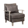 thumbnail image 1 of Leatherette Accent chair with Box Cushion Seat,Beige and Brown, 1 of 3