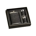 thumbnail image 1 of Leatherette Boxed Flask Set, 8 Oz Flask And 2 Shot Glasses, Black, 1 of 3