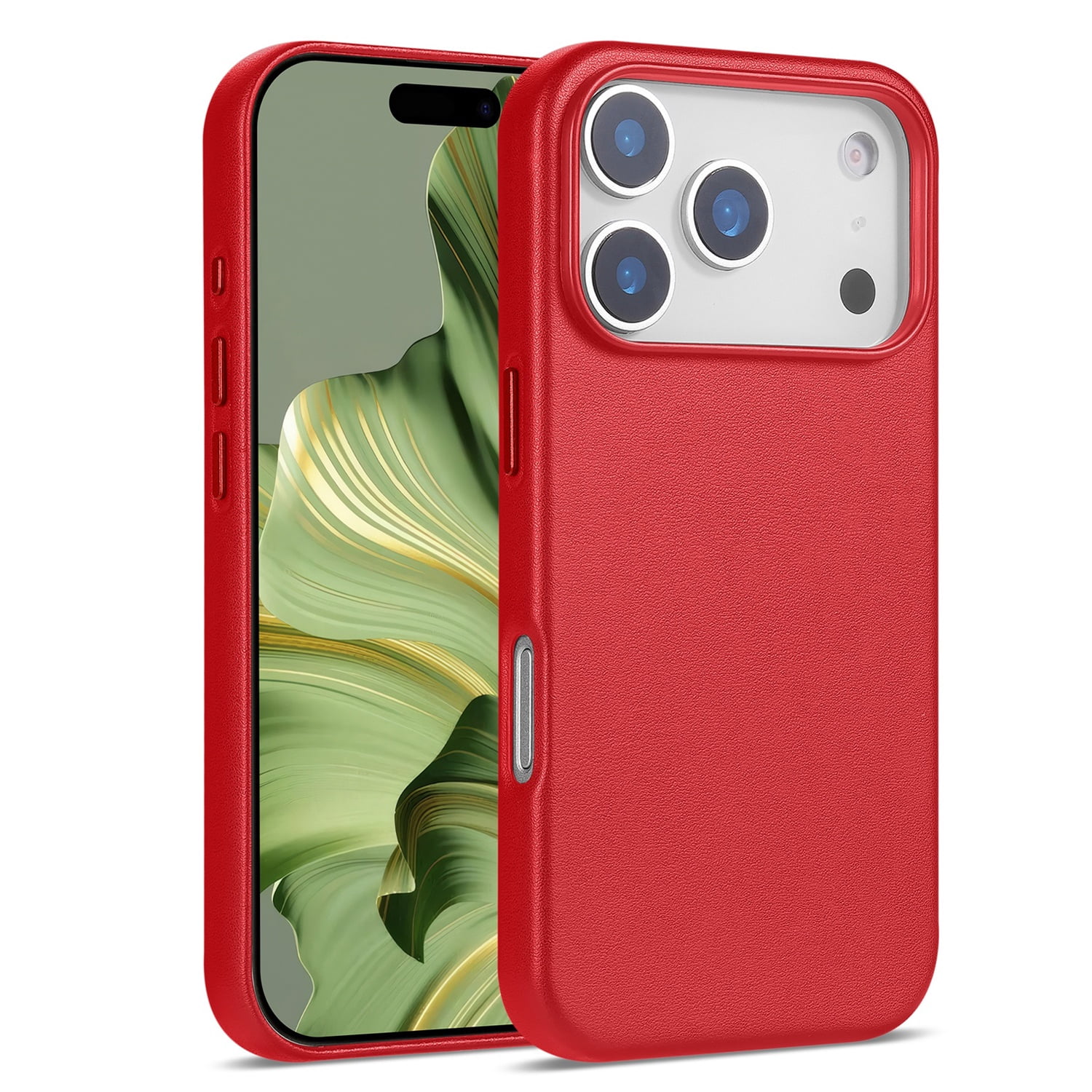 Leatherette Case with inner Magsafe for iPhone 17 Pro Max - Red