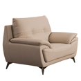 thumbnail image 1 of Leatherette Chair with Tufted and Diamond Stitched Backrest, Beige, 1 of 5