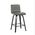 thumbnail image 1 of Leatherette Counter Height Bar Stool with Horizontal Stitching, Gray- Saltoro Sherpi, 1 of 5