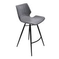 thumbnail image 1 of Leatherette Curved Seat Counter Height Barstool with Angled Legs, Gray - Saltoro Sherpi, 1 of 5