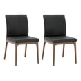 thumbnail image 1 of Leatherette Dining Chair with Sleigh Stitched Back,Set of 2, Sable Brown- Saltoro Sherpi, 1 of 5