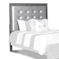 thumbnail image 1 of Leatherette Eastern King Headboard with Faux Crystal Inlay, Silver, 1 of 3
