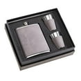 thumbnail image 1 of Leatherette Flask & Shot Set, Grey, 1 of 1