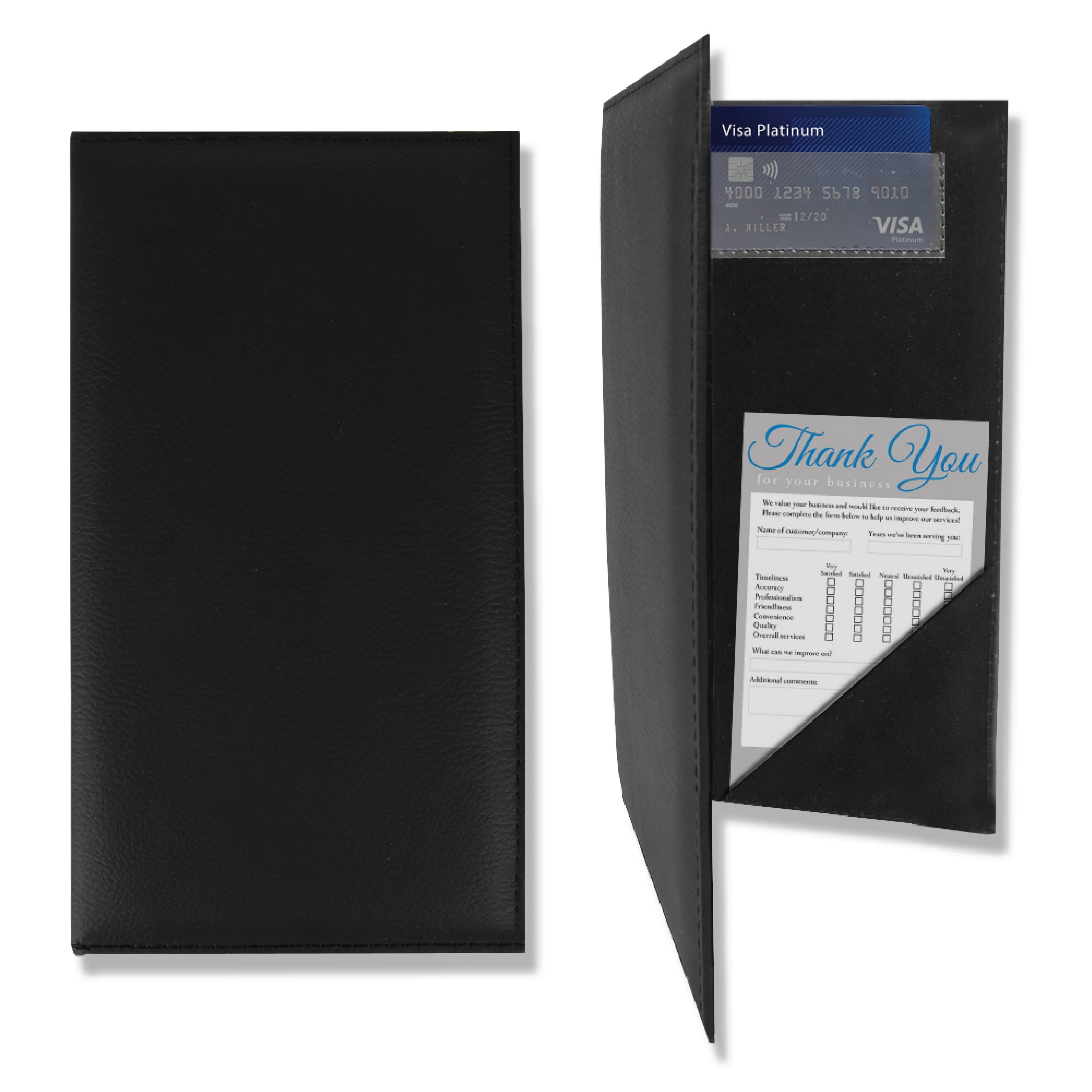 Leatherette Guest Check Presenters for Restaurants | Set of 20 | 5.5W x 10H |