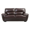 thumbnail image 1 of Leatherette Loveseat with Attached Waist Pillow and Diamond Pattern Brown, 1 of 5