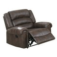 thumbnail image 1 of Leatherette Manual Motion Recliner with Tufted Back Brown - Saltoro Sherpi, 1 of 5