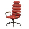 thumbnail image 1 of Leatherette Metal Swivel Executive Chair with Five Horizontal Panels Backrest Red and Gray - Saltoro Sherpi, 1 of 6