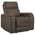 thumbnail image 1 of Leatherette Power Recliner with Adjustable Headrest, Brown, 1 of 1