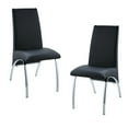 thumbnail image 1 of ACME Pervis Faux Leather Upholstered Side Chair in Black and Chrome, 1 of 6