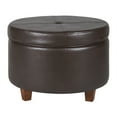 thumbnail image 1 of Leatherette Upholstered Wooden Ottoman with Single Button Tufted Lift Top Storage, Brown, Large, 1 of 9