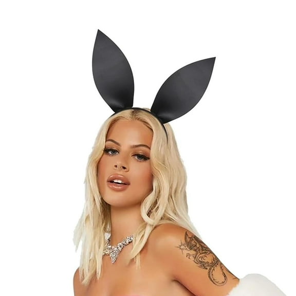 Bunny Ears Adult Costume Headband | Black