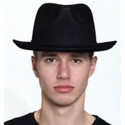 Leatherlike Gangsta Hat Color: Black