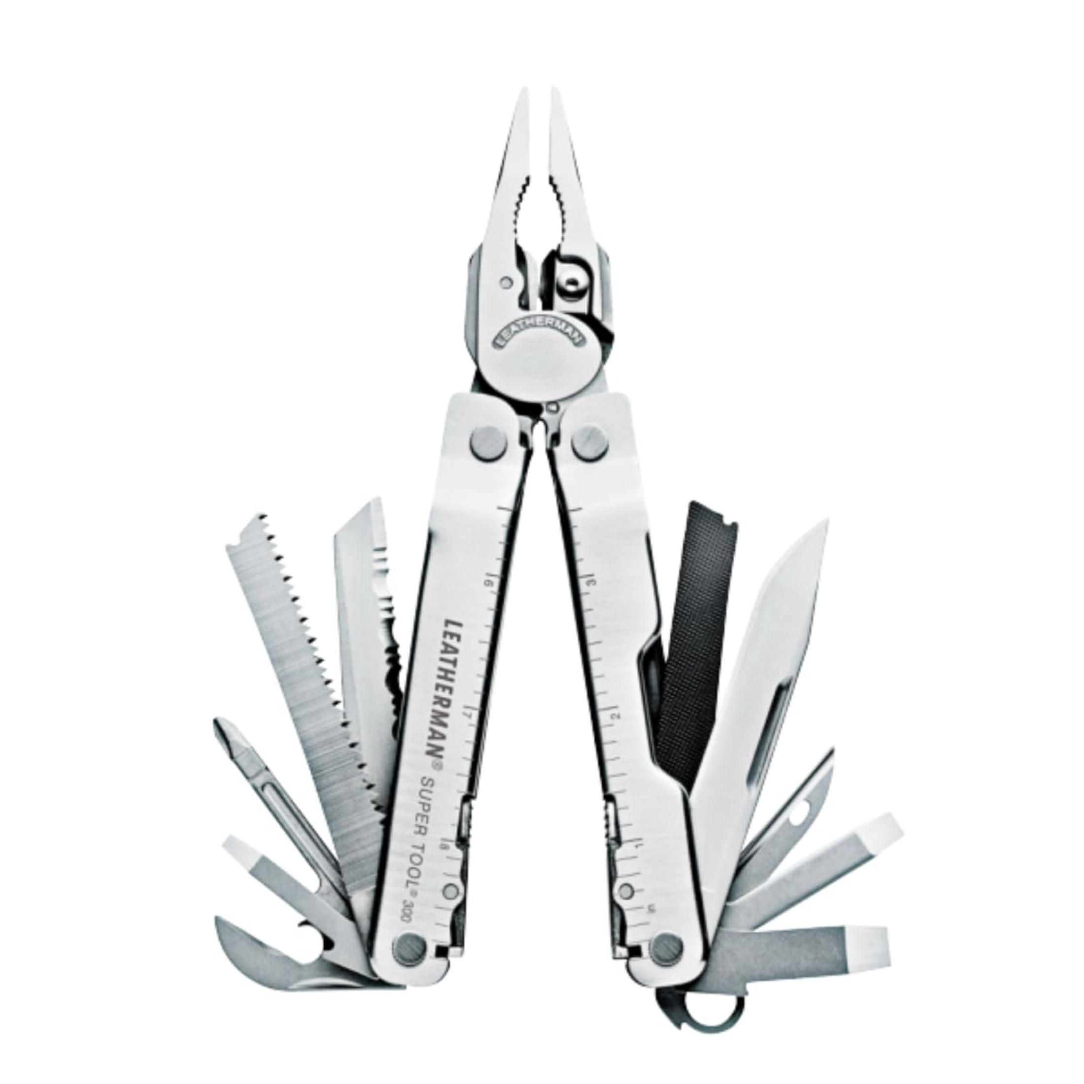 LEATHERMAN, Super Tool 300 Multitool with Premium Replaceable Wire Cutters and Saw, Stainless Steel