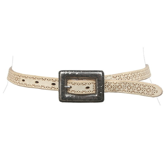 Leatherock Perforated Leather Belt With Rectangular Buckle