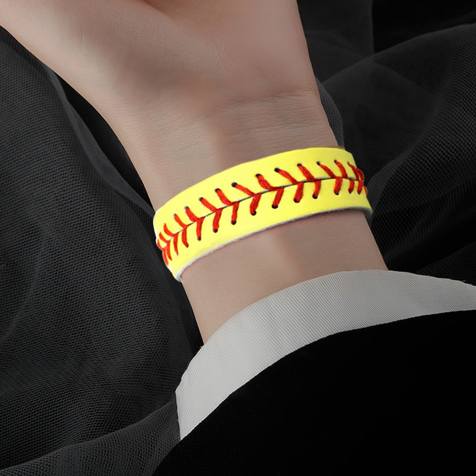 Leathers Baseball Bracelets By Athletes Bangle Wristband Hand Stitched