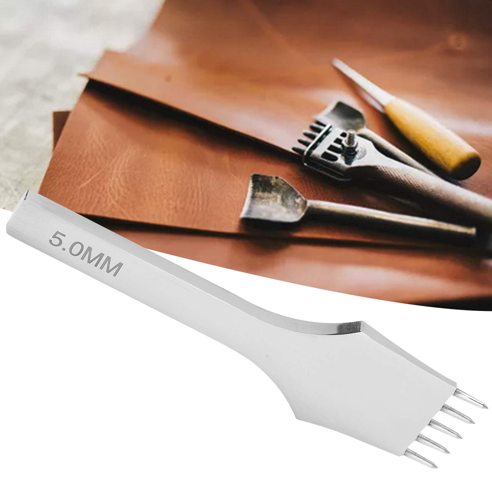 Leathers Hole Chisel Kit, Steel Leather Prong Easy Punching Wear For