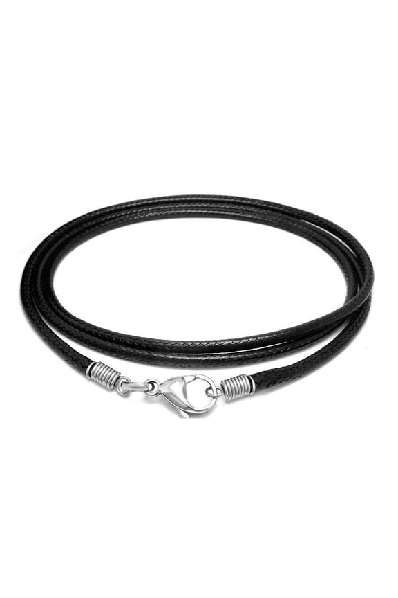 Leathers Necklace Cord with Clasp Braided Rope Necklaces String Stainless Steel Clasps 2mm Black Cord Jewelry Making