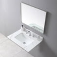 thumbnail image 1 of Leavader 31 Inches Luxurious Carrara White and Gold Sintered Stone Bathroom Vanity Top with Ceramic Basin and Backsplash - Three Faucet Hole, Cabinet Not Included, 1 of 9