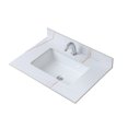 thumbnail image 1 of Leavader 31 Inches White and Gold Sintered Stone Bathroom Vanity Top with Ceramic Basin and Backsplash - Single Faucet Hole, Cabinet Not Included, 1 of 8