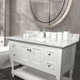 thumbnail image 1 of Leavader 37x22" Carrara White Stone Vanity Top with Single Faucet Hole, Not Included the Cabinet, 1 of 8