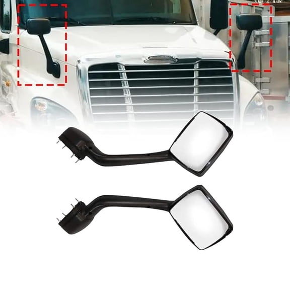 Leavan Black Hood Mirror Passenger Side for 2013-2020 Kenworth T680 & Peterbilt 579/587