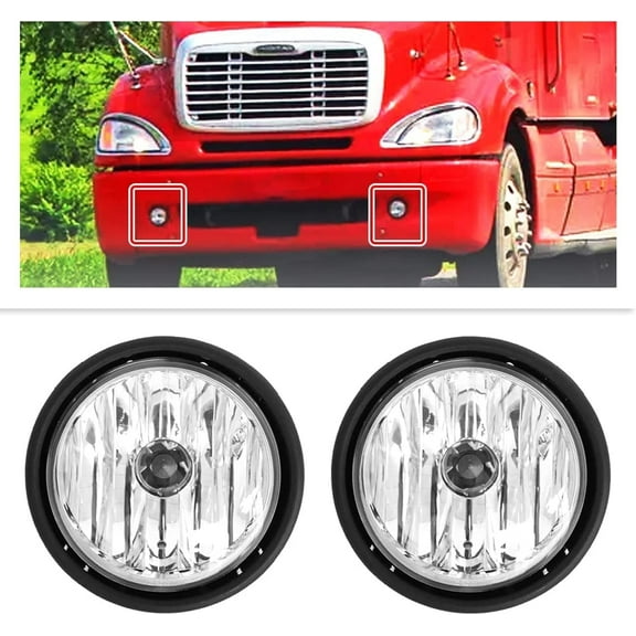 Leavan Fog Lights Replacement With Bulbs Fit For Freightliner Columbia 2000-2015 Passenger & Driver Side Front Fog Light Lamp Fit for Freightliner CenturyA Pair,White