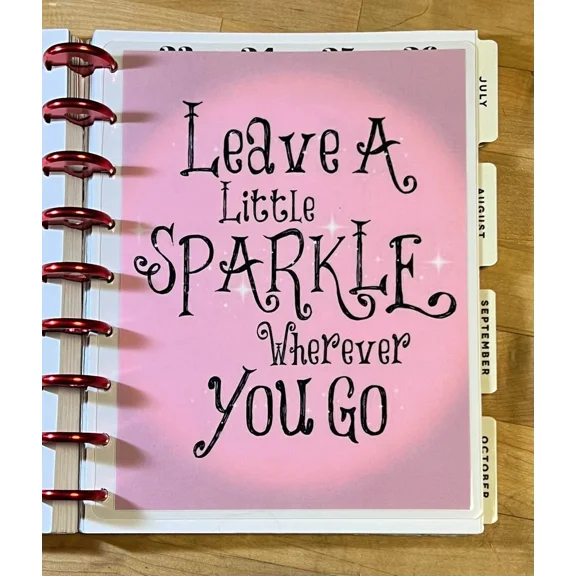 Leave A Little Sparkle Quote Dashboard For Use With Classic Happy Planner-