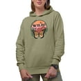 thumbnail image 1 of Leave Her Wild, Retro Western Desert Themed Art Merch Gift, Sand Hooded Sweatshirt or Hoodie, Large, 1 of 5