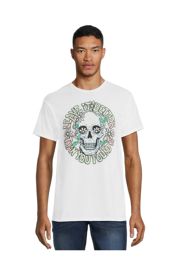 Leave It Better Than You Found It Floral Skull Men's Graphic Tee, Sizes S-3XL