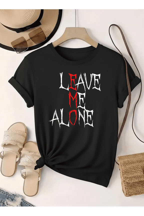 Leave Me Alone Emo Music Lover Aesthetic Goth Graphic Art Unisex T-Shirt V13839 up to Size 5XL
