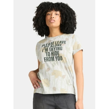 Leave Me Alone Women's Graphic Tee with Short Sleeves, Sizes XXS-XXL