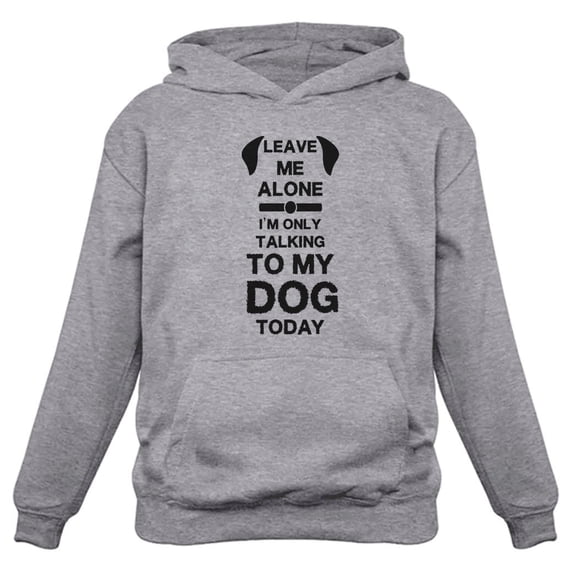Leave Me Alone I'm Only Talking to My Dog Today Gift for Dog Lover Hoodie Large Gray