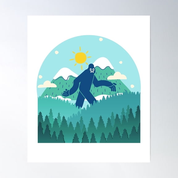 Leave Me Alone - Yeti Walking Poster Wall Art, Modern Wall Decor For Living Room Bedroom, 8x12 UNFRAMED