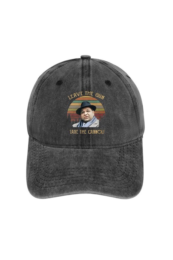 Leave The Gun, Take The Cannoli Charcoal Hat Adjustable Funny Fashion Unisex Baseball Cap for Men Women