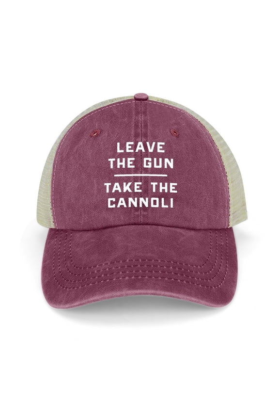 Leave The Gun, Take The Cannoli Wine Red Hat Adjustable Funny Fashion Unisex Baseball Cap for Men Women