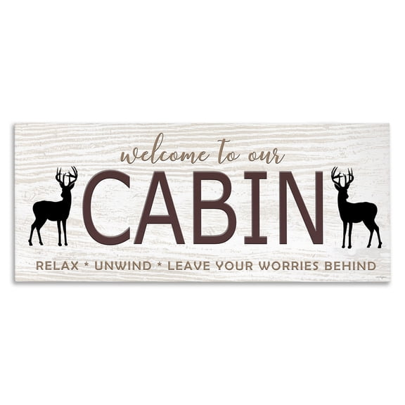Stupell Industries Leave Worries Behind Cabin Canvas Wall Art, design by Seven Trees Design