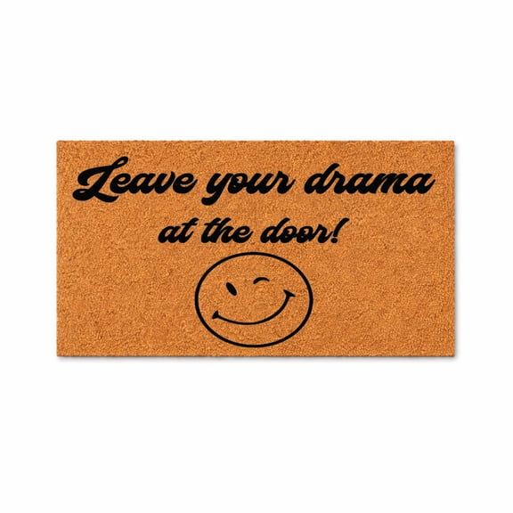 Leave Your Drama At The Door Doormat, Funny Welcome Mat, Front Door Rug, Humorous Home Entryway Decor Gift 3043 (36x72 inches) 3043