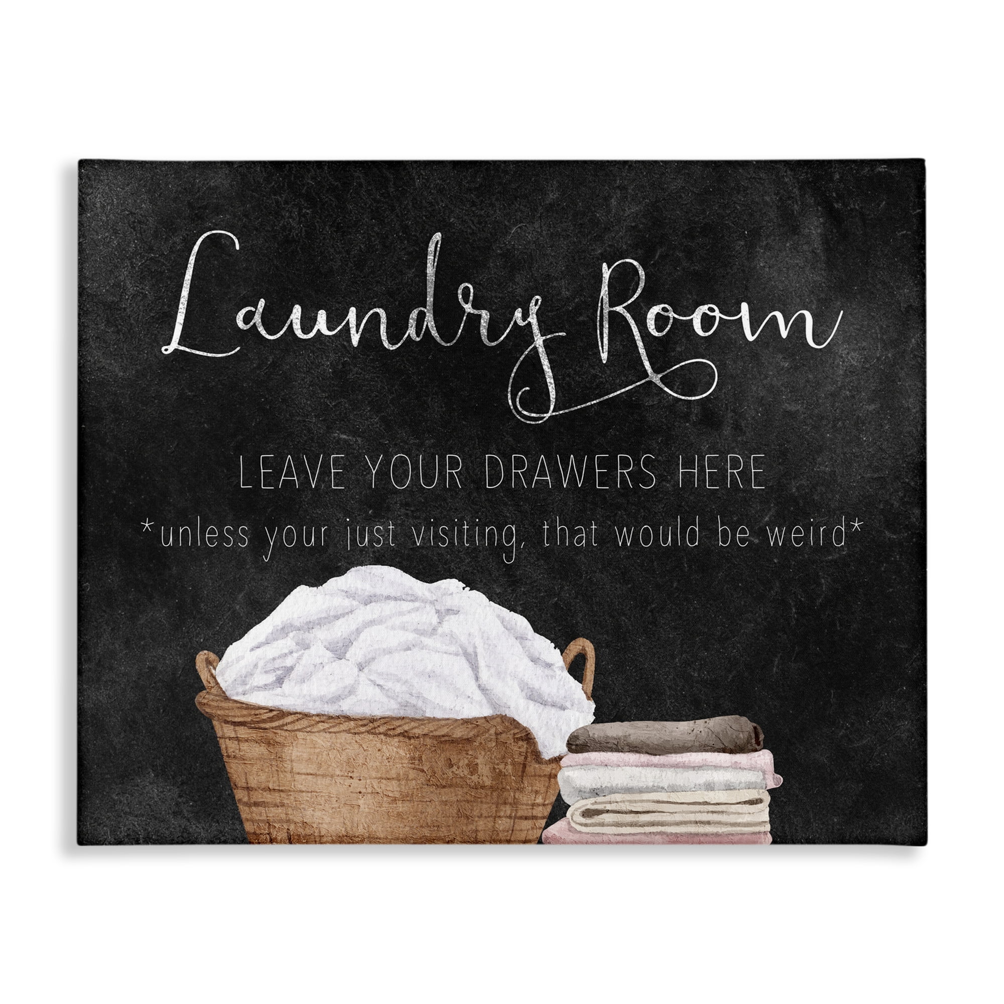 Leave Your Drawers Laundry Canvas Wall Art, design by Kim Allen