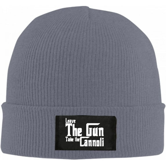 Leave the Gun Take the Cannoli Beanie Hat for Women Men Winter Hat Cuffed Winter Beanie Warm Skull Cap Plain Knit Hat Cap